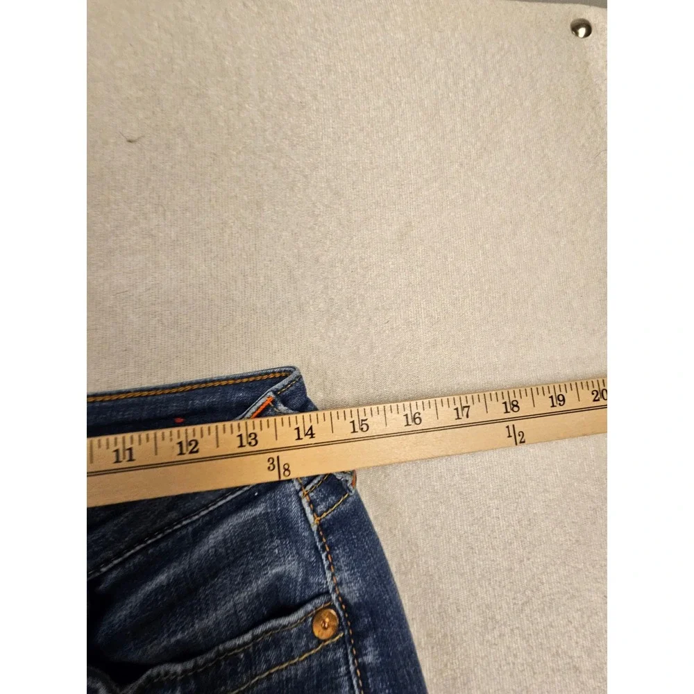 True Religion Curvy Skinny Jeans Womens 27 Medium Wash Blue Horseshoe Stitching